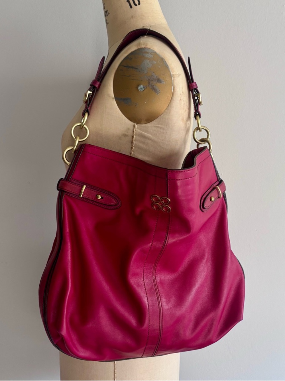 Coach Colette Magenta Leather Hobo Bag